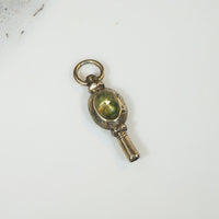 Antique Engraved Gold Sheet & Agate Watch Key