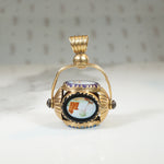 French 18k Spinner Fob with Rustic Enamels
