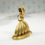 Victorian 12k Gold Scalloped Seashell Fob