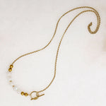 Glossy Moonstone & Gold Bead Necklace by Ancient Influences