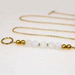 Glossy Moonstone & Gold Bead Necklace by Ancient Influences