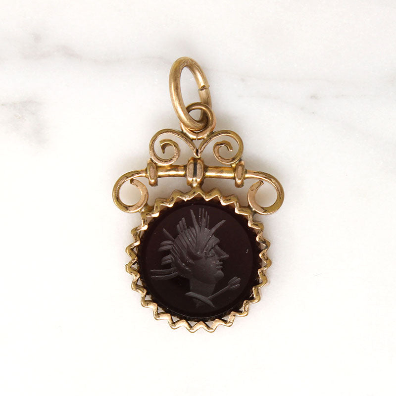 Agate Intaglio in Ornate Victorian Fob