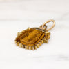 Tudor Woman Tigers Eye Cameo in Gold Filled Victorian Fob