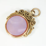 Superb 18k Gold & Agate Locket Spinner Fob