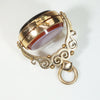 Superb 18k Gold & Agate Locket Spinner Fob