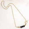 Black Tourmaline & Gold Beaded Necklace by Ancient Influences