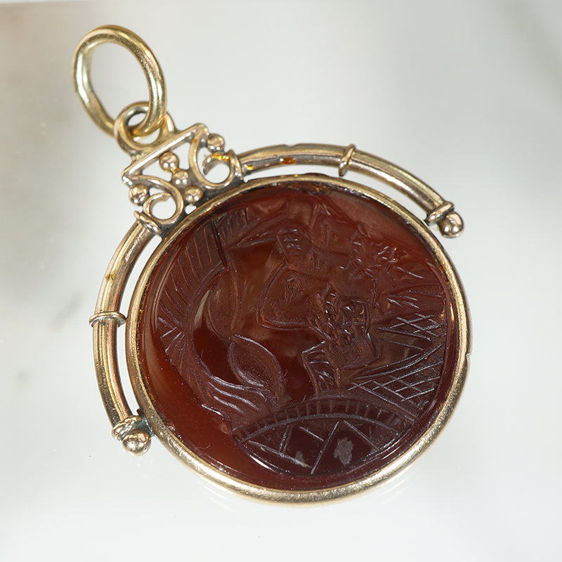 Victorian Doctor & Soldiers Intaglio Fob