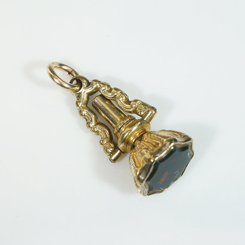 Regency Era Watch Key Spinner Fob with Bloodstone