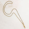 18k Gold Engraved French Hook on Rolo Chain by Ancient Influences