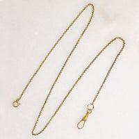 18k Gold Engraved French Hook on Rolo Chain by Ancient Influences