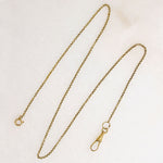 18k Gold Engraved French Hook on Rolo Chain by Ancient Influences
