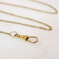 18k Gold Engraved French Hook on Rolo Chain by Ancient Influences