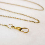 18k Gold Engraved French Hook on Rolo Chain by Ancient Influences