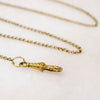 18k Gold Engraved French Hook on Rolo Chain by Ancient Influences