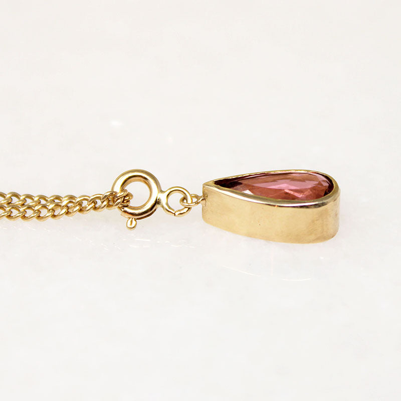 Blushing Pink Tourmaline on Curb Chain by Ancient Influences