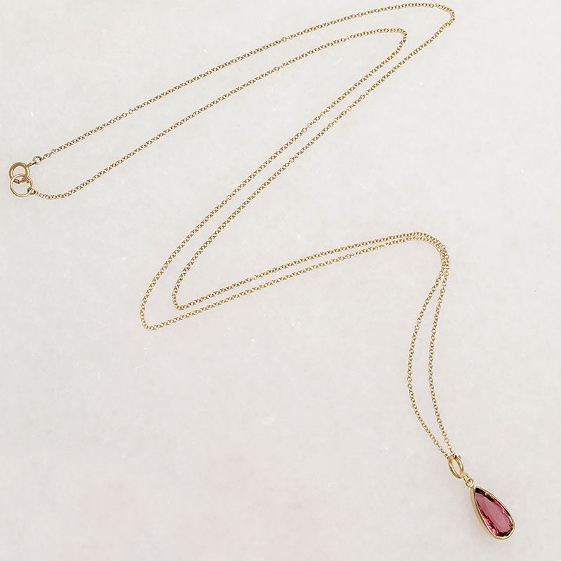 Rosé 1.75ct Tourmaline Pendant on Gold Chain by Ancient Influences