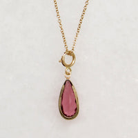 Rosé 1.75ct Tourmaline Pendant on Gold Chain by Ancient Influences