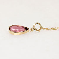 Rosé 1.75ct Tourmaline Pendant on Gold Chain by Ancient Influences