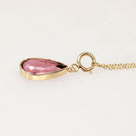 Rosé 1.75ct Tourmaline Pendant on Gold Chain by Ancient Influences