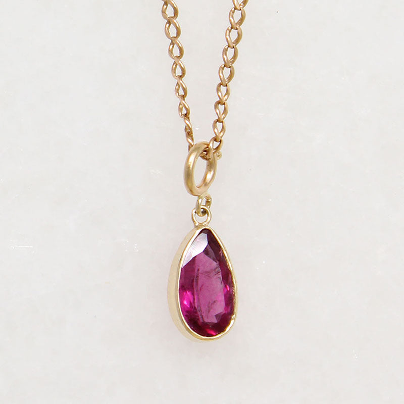 Hot Pink 1.75ct Tourmaline Pendant on Curb Chain by Ancient Influences