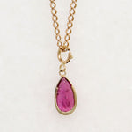 Hot Pink 1.75ct Tourmaline Pendant on Curb Chain by Ancient Influences