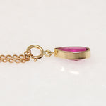 Hot Pink 1.75ct Tourmaline Pendant on Curb Chain by Ancient Influences