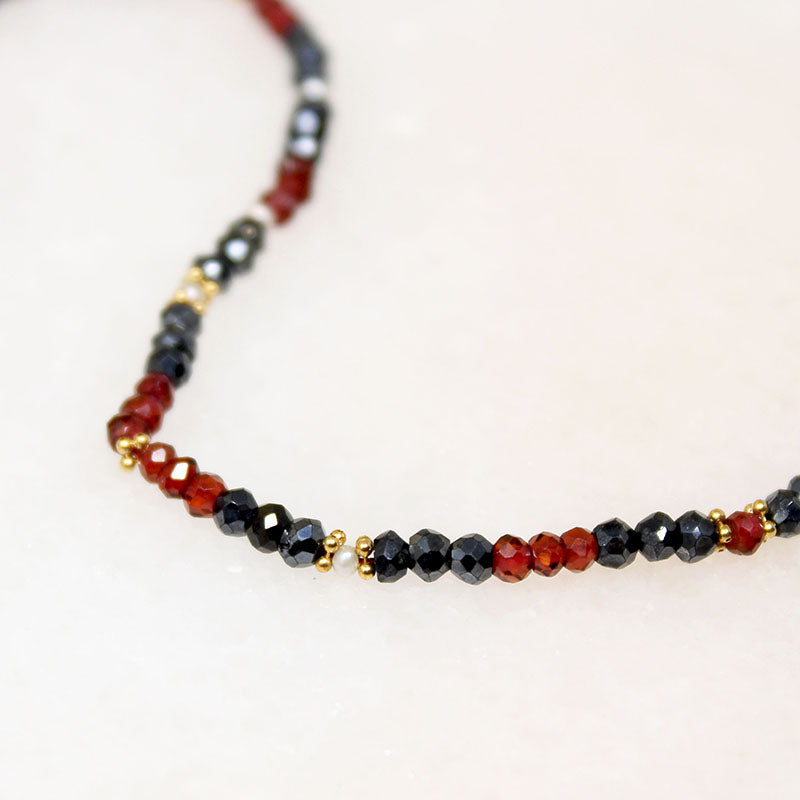 Love & Passion Garnet & Black Zircon Necklace by Ancient Influences