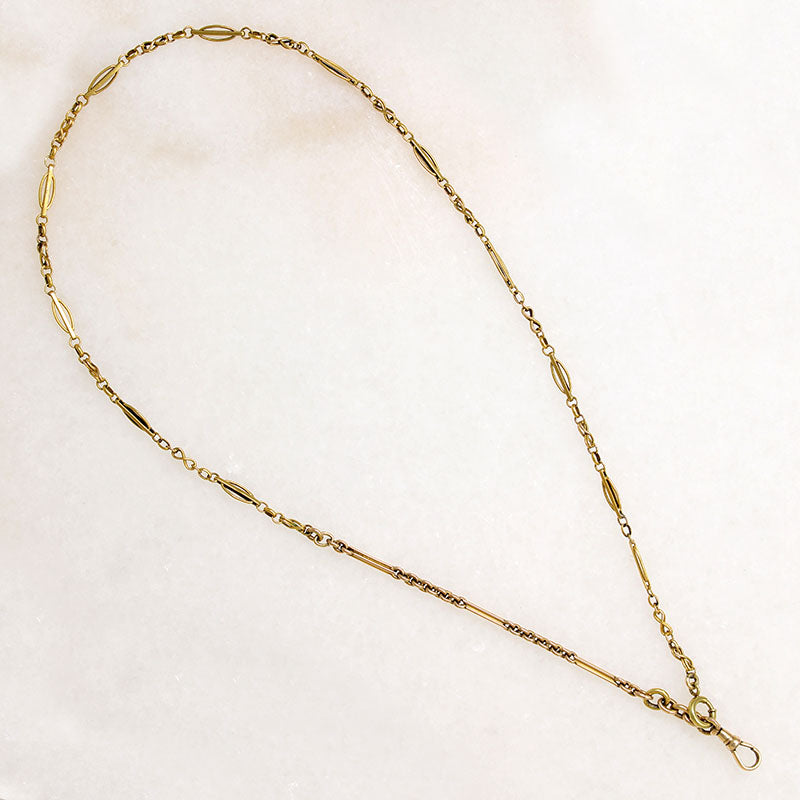 Edwardian Gold Oval & Bar Link Married Chain by Ancient Influences