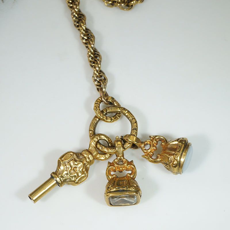 Antique Rope Chain with Georgian Fobs by Ancient Influences