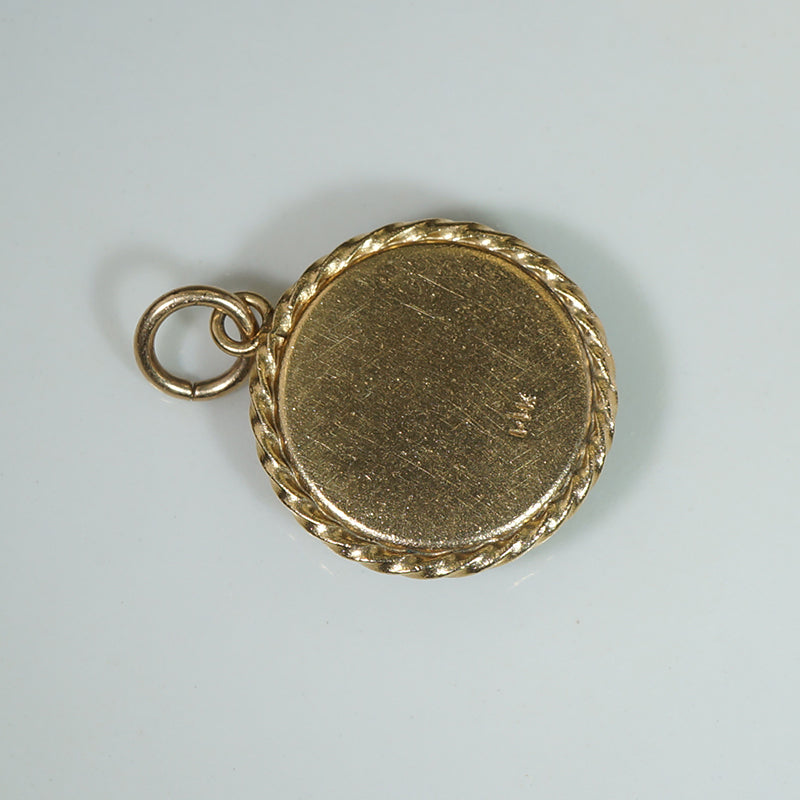 Reverse Painted Crystal Chrysanthemum Charm