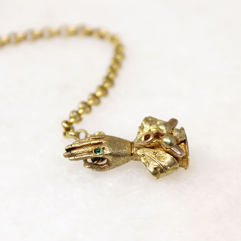 Georgian 18k Gold Chain with Hand Clasp by Ancient Influences
