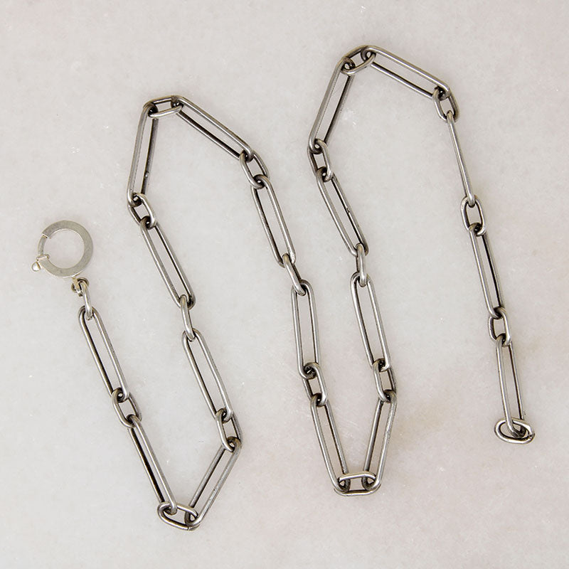Sterling Trombone Chain with Cool Bolt Ring by Ancient Influences