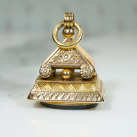 English 9k Gold Greek Revival Fob
