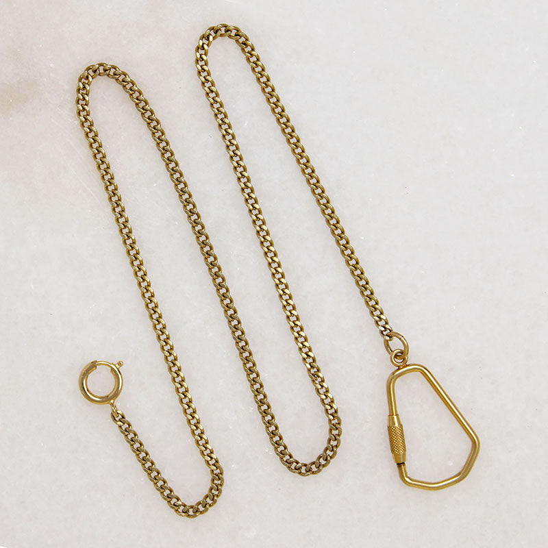 Curb Chain with Carabiner Charm Holder by Ancient Influences