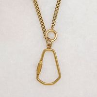 Curb Chain with Carabiner Charm Holder by Ancient Influences