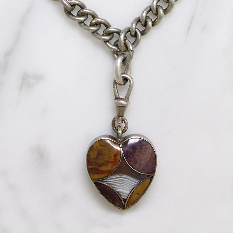 Sterling Bracelet with Agate Heart Locket by Ancient Influences