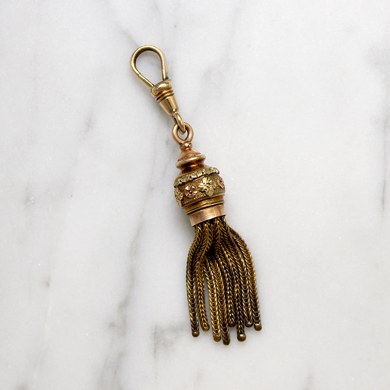 Victorian Gold Tassel with Floral Detail by Ancient Influences