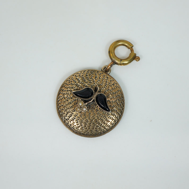 Gold and Onyx Charm Pendant