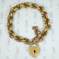 Chunky Brass Heart Lock Bracelet by Ancient Influences