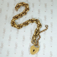 Chunky Brass Heart Lock Bracelet by Ancient Influences