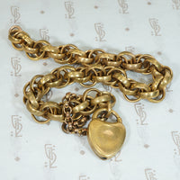Chunky Brass Heart Lock Bracelet by Ancient Influences