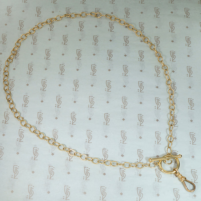 Gold Toggle and Watch Hook Chain