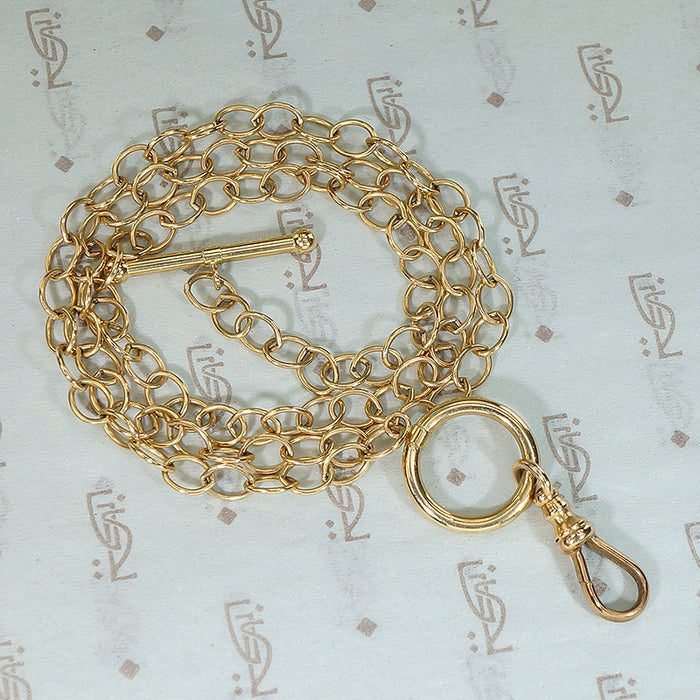 Gold Toggle and Watch Hook Chain