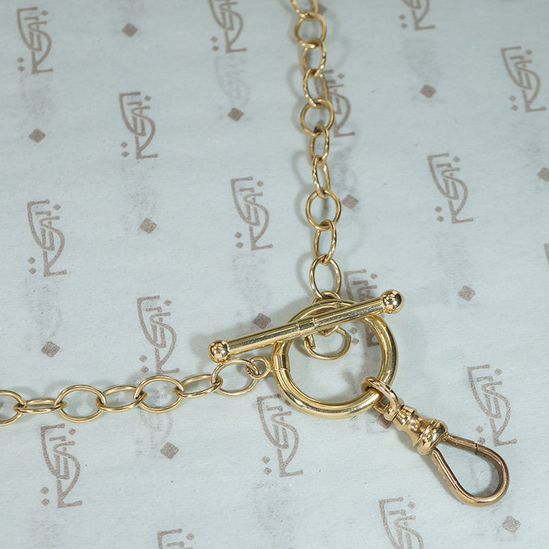 Gold Toggle and Watch Hook Chain