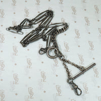 A Rare and Lovely Steel and Silver Fob Chain