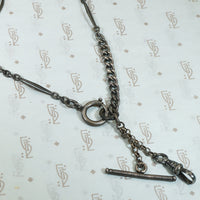 A Rare and Lovely Steel and Silver Fob Chain