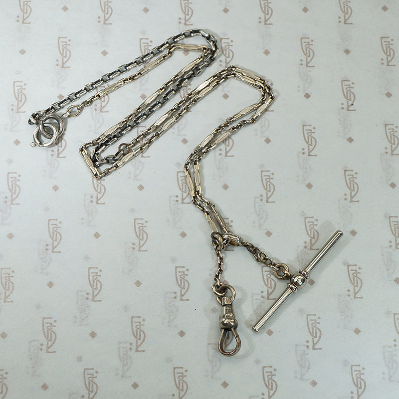 Fancy Link Silver Chain with T-bar and Hook