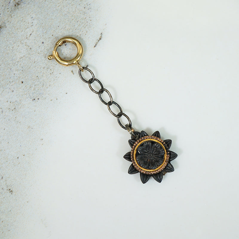Mid 1800s Steel and Gold Flower Charm