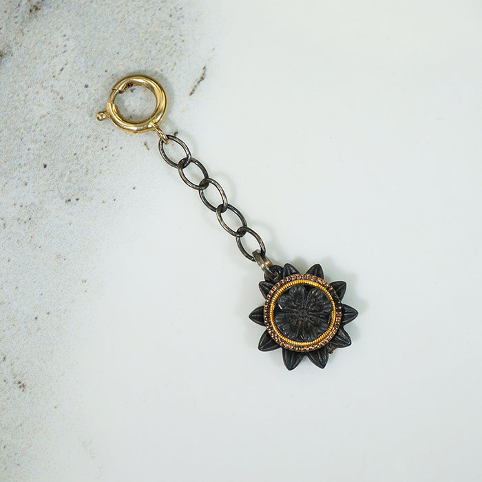 Mid 1800s Steel and Gold Flower Charm