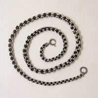 Edwardian Sterling Silver Graduated Grooved Link Chain